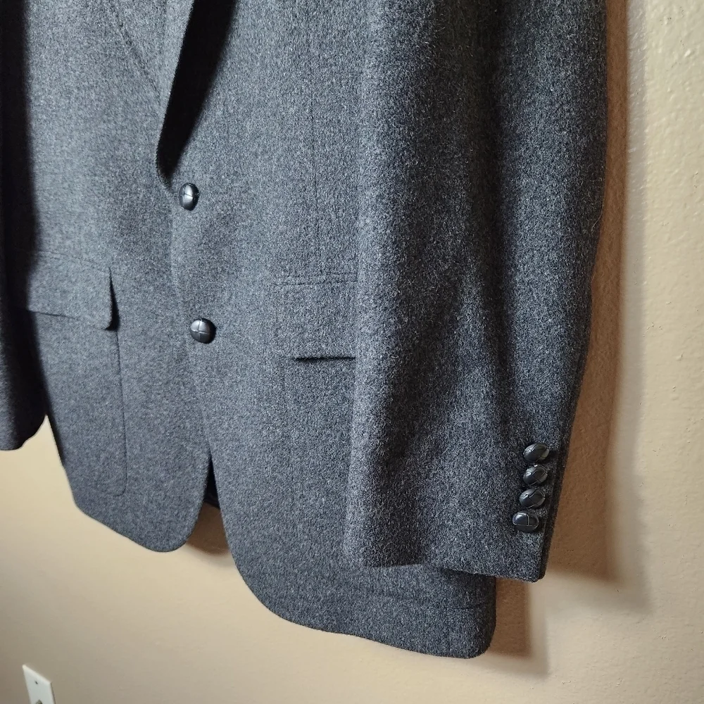 Graham & Gunn Vintage Union Made 100% Camel Hair Charcoal Gray Overcoat-Size 42